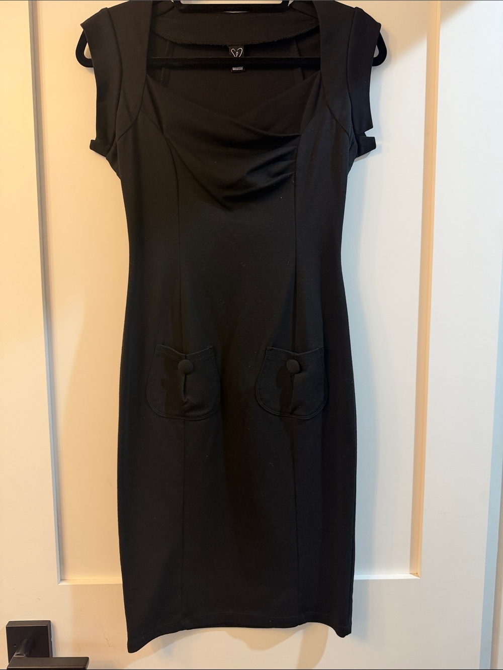 Windsor Black Midi Sheath Dress with Pocket Detail